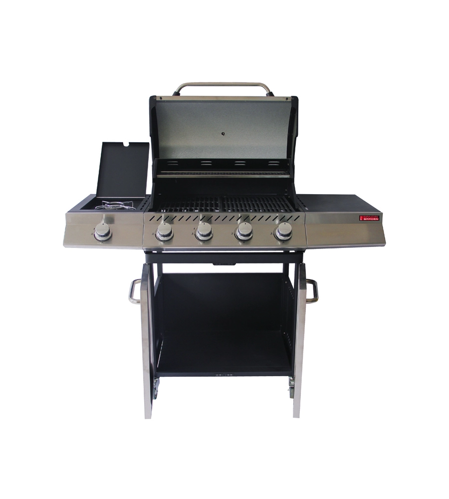 BARBECUE A GAS SANDRIGARDEN "BRASILE" 4 BRUCIATORI E FORNELLO LATERALE 130X54X110 CM